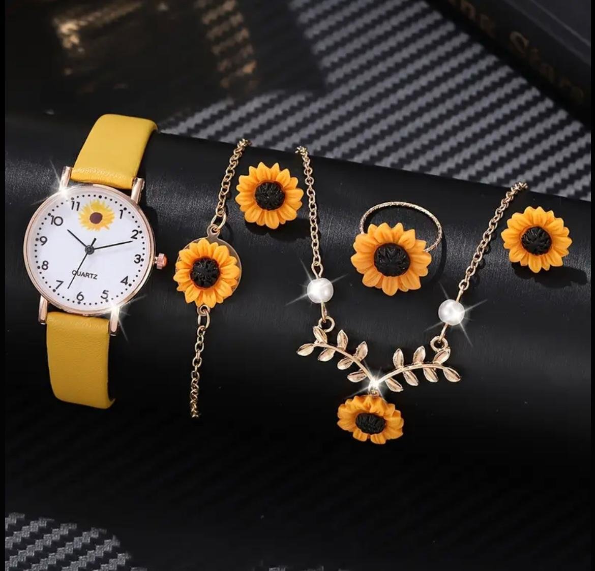 Reloj de Pulsera de Girasol y juego Joyería