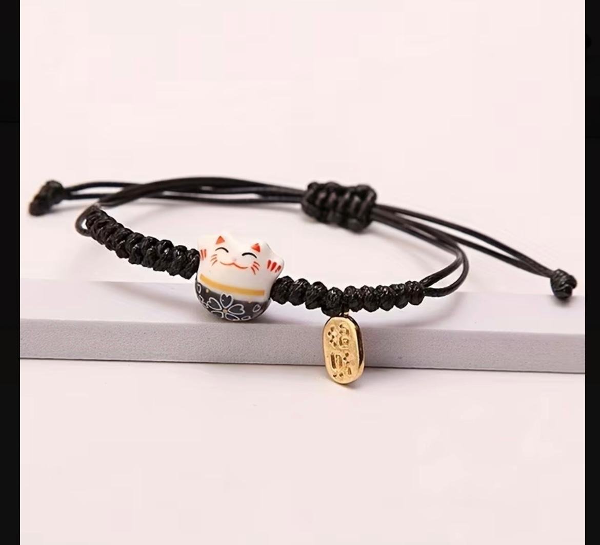 Pulsera de Cerámica con Diseño de Gato